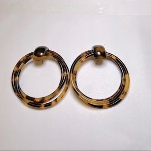 Tortoise Shell Hoop Earrings
